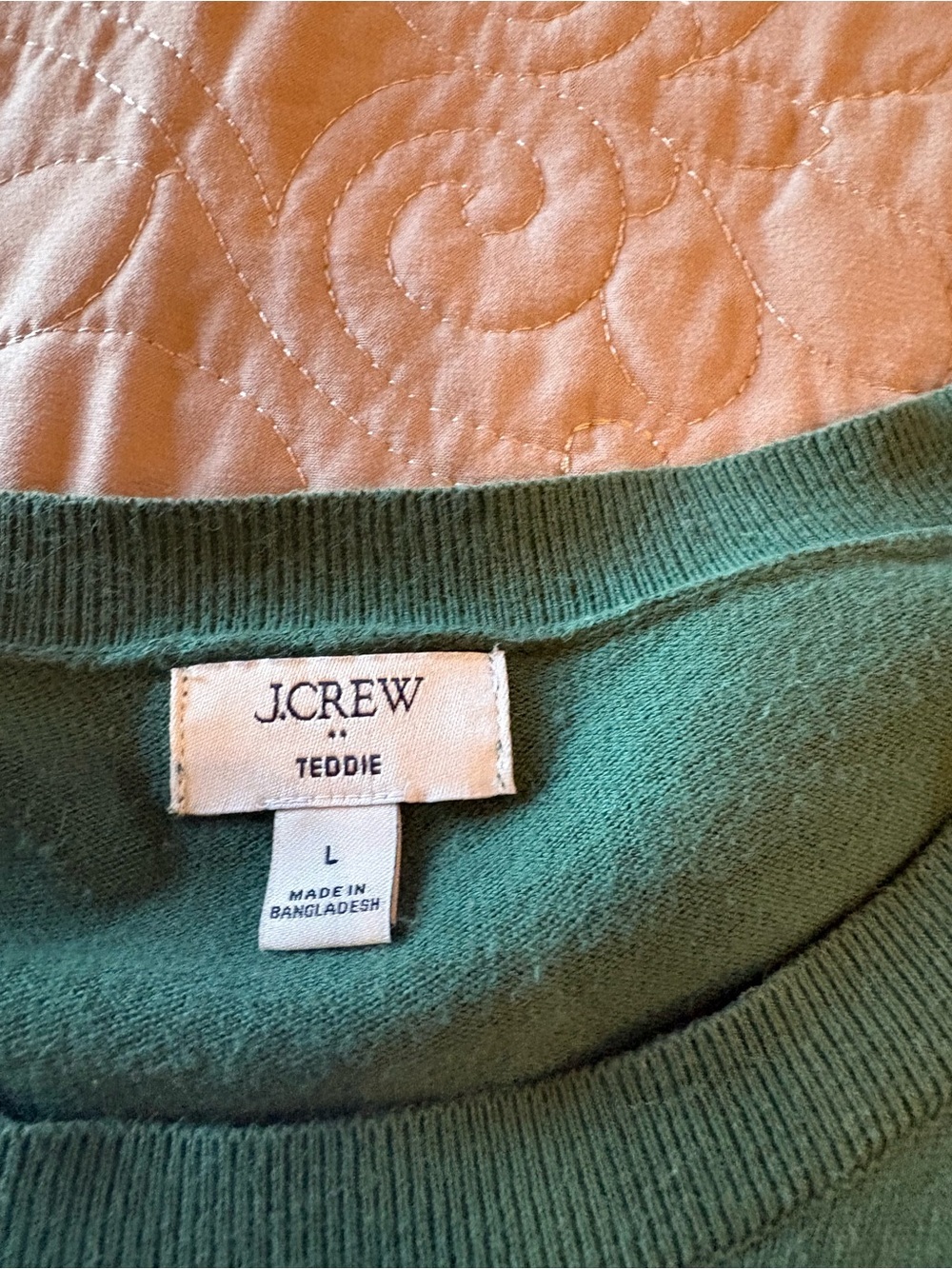 J. Crew Teddie Crewneck Sweater in Green